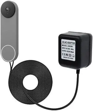 24V Transformer Doorbell Power Adapter Compatible with Google Nest,Wyze,Eufy Video Doorbells, C Wire Adapter 16.4ft/5m Extension Cable Doorbell Power Adapter Doorbell Supply Cord 24V Transformer Doorbell Power Adapter Compatible with Google Nest,Wyze,Eufy Video Doorbells, C Wire Adapter 16.4ft/5m Extension Cable Doorbell Power Adapter Doorbell Supply Cord