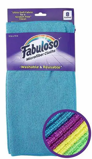 Fabuloso Microfiber Cleaning Cloths for Home & Car, 13x13, Purple, 8 Count Fabuloso Microfiber Cleaning Cloths for Home & Car, 13x13, Purple, 8 Count