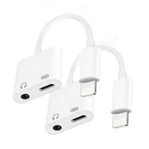 Lightning to 3.5mm Headphone Jack Adapter, Apple MFi Certified 2-in-1 Charger & Audio Dongle for iPhone 14/13/12/11/XS/XR, Charge & Listen,DAC Chip,Hi-Fi Sound,for Car Aux, Home, Travel (2, White) Lightning to 3.5mm Headphone Jack Adapter, Apple MFi Certified 2-in-1 Charger & Audio Dongle for iPhone 14/13/12/11/XS/XR, Charge & Listen,DAC Chip,Hi-Fi Sound,for Car Aux, Home, Travel (2, White)