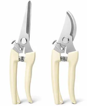 Pruning Shears,Ahoooot 2Pcs Pruning Shears for Gardening,Professional Garden Shears for Flowers, Bonsai and Fruits Picking (1pc Straight & 1pc Curved) Pruning Shears,Ahoooot 2Pcs Pruning Shears for Gardening,Professional Garden Shears for Flowers, Bonsai and Fruits Picking (1pc Straight & 1pc Curved)