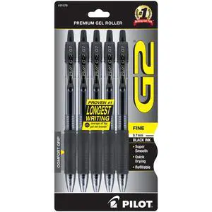 PILOT G2 Pens, 0.7mm, Black Ink, 5-Pack PILOT G2 Pens, 0.7mm, Black Ink, 5-Pack