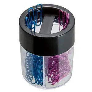 Officemate Magnetic Clip Dispenser, Large/Round, 200 Clip Capacity, Black/Smoke (93692) Officemate Magnetic Clip Dispenser, Large/Round, 200 Clip Capacity, Black/Smoke (93692)