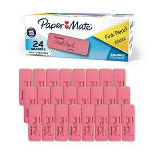 Paper Mate Pink Pearl Erasers, Medium, 24 Count, Back to School, Classroom, Teacher Supplies Paper Mate Pink Pearl Erasers, Medium, 24 Count, Back to School, Classroom, Teacher Supplies