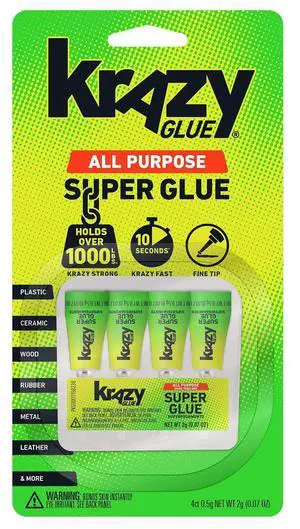 Krazy Glue All Purpose Super Glue Gel (0.5g x 4 Tubes) with Precision Tip Krazy Glue All Purpose Super Glue Gel (0.5g x 4 Tubes) with Precision Tip