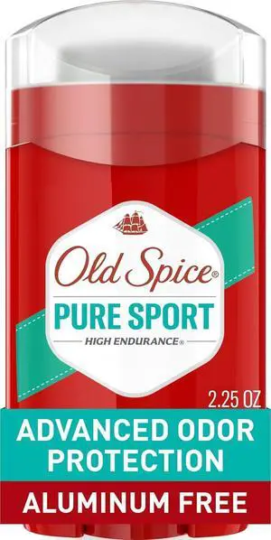 Old Spice High Endurance Aluminum Free Deodorant for Men, Pure Sport, 24/7 Sweat & Odor Protection, 2.25 oz Old Spice High Endurance Aluminum Free Deodorant for Men, Pure Sport, 24/7 Sweat & Odor Protection, 2.25 oz