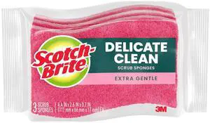 Scotch-Brite Delicate Clean Non-Scratch Scrub Sponge, 3 Pack Scotch-Brite Delicate Clean Non-Scratch Scrub Sponge, 3 Pack