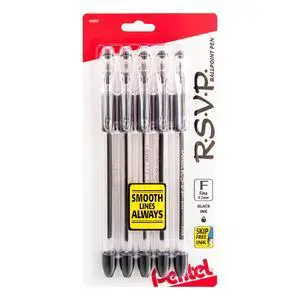Pentel RSVP Ballpoint Pen 0.7mm Fine Line Black Ink Pack of 5 (BK90PF5A) Pentel RSVP Ballpoint Pen 0.7mm Fine Line Black Ink Pack of 5 (BK90PF5A)