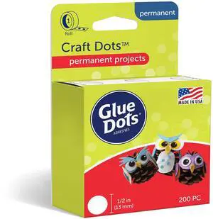 Glue Dots, 1/2-Inch Double-Sided Adhesive Dots, 200 Count, Clear, DIY Craft Glue Alternative to Hot Glue Glue Dots, 1/2-Inch Double-Sided Adhesive Dots, 200 Count, Clear, DIY Craft Glue Alternative to Hot Glue