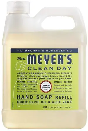 Mrs. Meyer's Clean Day, Hand Soap Refill, Lemon Verbena Scent, 33 Fl Oz Mrs. Meyer's Clean Day, Hand Soap Refill, Lemon Verbena Scent, 33 Fl Oz