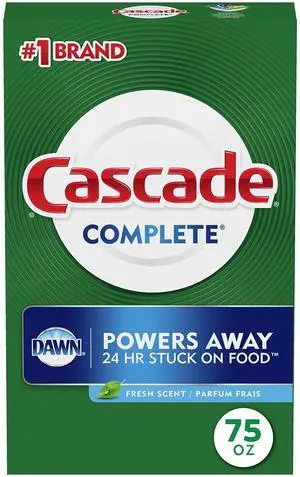 Cascade Complete Powder Dishwasher Detergent Fresh Scent 75oz White Cascade Complete Powder Dishwasher Detergent Fresh Scent 75oz White