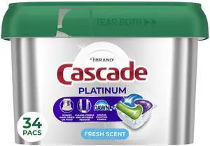 Cascade Platinum Dishwasher Pods, Fresh, 34 Count Cascade Platinum Dishwasher Pods, Fresh, 34 Count