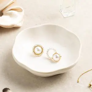 Ceramic Floral Jewelry Tray Ring Holder Trinket Bowl for Women Ceramic Floral Jewelry Tray Ring Holder Trinket Bowl for Women