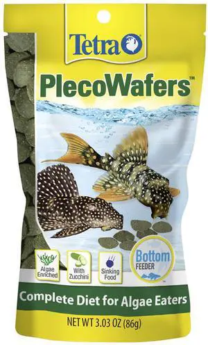 Tetra PlecoWafers Fish Food for Algae Eaters, 3.03 oz Tetra PlecoWafers Fish Food for Algae Eaters, 3.03 oz