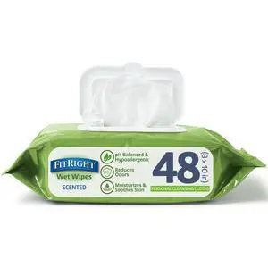 Medline FitRight Aloe Personal Cleansing Cloth Wipes, Scented, Pack of 48, 8 x 10 Inch, Adult Large Incontinence Wipes Medline FitRight Aloe Personal Cleansing Cloth Wipes, Scented, Pack of 48, 8 x 10 Inch, Adult Large Incontinence Wipes