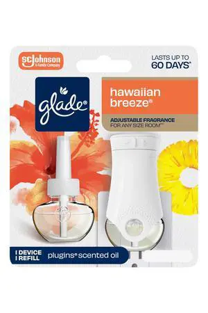 Glade PlugIns Hawaiian Breeze Starter Kit, Scented Essential Oil Refills, 0.67 Fl Oz, 1 Warmer + 1 Refill Glade PlugIns Hawaiian Breeze Starter Kit, Scented Essential Oil Refills, 0.67 Fl Oz, 1 Warmer + 1 Refill
