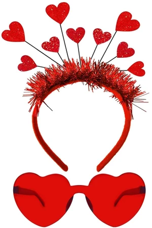 Heart Headband and Heart Sunglasses for Halloween, Valentine's Day, Wedding, Birthday Party Heart Headband and Heart Sunglasses for Halloween, Valentine's Day, Wedding, Birthday Party