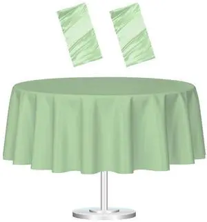 HEIPINIUYE 2 Pack Sage Green Round Plastic Tablecloth 84 Inch Waterproof Disposable for Party Birthday Camping Picnic Baby Shower HEIPINIUYE 2 Pack Sage Green Round Plastic Tablecloth 84 Inch Waterproof Disposable for Party Birthday Camping Picnic Baby Shower