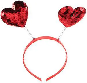 Healeved Cupid Heart Red Sequin Headband Hairband for Women Valentine's Day Party Hair Accessories 9x7 Inches Healeved Cupid Heart Red Sequin Headband Hairband for Women Valentine's Day Party Hair Accessories 9x7 Inches