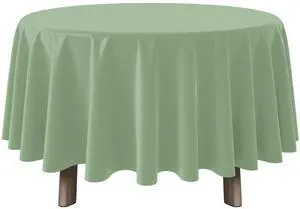 1 Pack Sage Green Plastic Round Tablecloth, Waterproof Disposable, 84 Inch, for Birthday Bridal Wedding Baby Shower Party Decorations 1 Pack Sage Green Plastic Round Tablecloth, Waterproof Disposable, 84 Inch, for Birthday Bridal Wedding Baby Shower Party Decorations