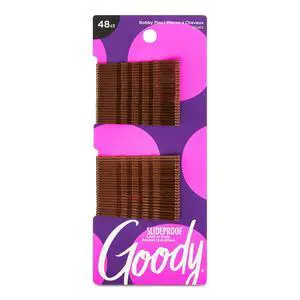 Goody SlideProof Bobby Hair Pins, 48 Count, Brunette Brown, High Gloss, Pain-Free Styling Accessories for All Hair Types Goody SlideProof Bobby Hair Pins, 48 Count, Brunette Brown, High Gloss, Pain-Free Styling Accessories for All Hair Types
