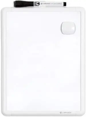 U Brands Contempo Magnetic Small Whiteboard, 8.5" x 11", White Modern Frame, for Students, Fridge and Locker, Includes Marker and Magnet U Brands Contempo Magnetic Small Whiteboard, 8.5" x 11", White Modern Frame, for Students, Fridge and Locker, Includes Marker and Magnet