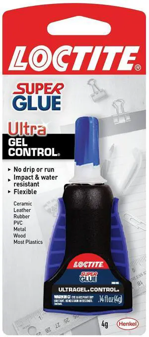 Loctite Super Glue Ultra Gel Control, 0.14 fl oz Bottle, 1 Pack, Clear, for Plastic, Wood, Metal, Crafts & Repair, Cyanoacrylate Adhesive, Quick Dry Loctite Super Glue Ultra Gel Control, 0.14 fl oz Bottle, 1 Pack, Clear, for Plastic, Wood, Metal, Crafts & Repair, Cyanoacrylate Adhesive, Quick Dry