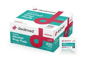 Dealmed Alcohol Prep Pads 70% Alcohol Sterile Wipes 200 Count Dealmed Alcohol Prep Pads 70% Alcohol Sterile Wipes 200 Count