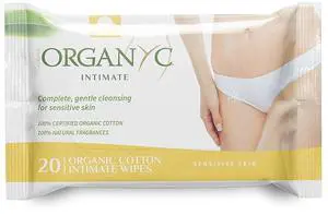 Organyc Organic Cotton Intimate Wet Wipes for Sensitive Skin, pH Balanced, Paraben-Free, Alcohol-Free, Chlorine-Free, 20 Count (Pack of 1) Organyc Organic Cotton Intimate Wet Wipes for Sensitive Skin, pH Balanced, Paraben-Free, Alcohol-Free, Chlorine-Free, 20 Count (Pack of 1)