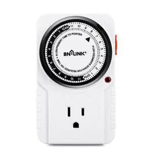 BN-LINK 24-Hour Heavy Duty Mechanical Timer Outlet with Indicator Light, 3-Prong BN-LINK 24-Hour Heavy Duty Mechanical Timer Outlet with Indicator Light, 3-Prong