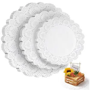 HAKSEN 36 PCS Lace Paper Doilies Placemats Assorted Sizes for Cakes HAKSEN 36 PCS Lace Paper Doilies Placemats Assorted Sizes for Cakes