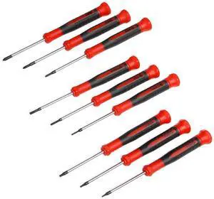 EFFICERE 9-Piece Precision Screwdriver Set, Phillips #0 #00 #000, Flat 1.5mm 2.0mm 2.5mm, Torx T5 T6 T7, Chrome Vanadium Steel Shaft, Magnetic Tip, Ergonomic Grip, Swivel EFFICERE 9-Piece Precision Screwdriver Set, Phillips #0 #00 #000, Flat 1.5mm 2.0mm 2.5mm, Torx T5 T6 T7, Chrome Vanadium Steel Shaft, Magnetic Tip, Ergonomic Grip, Swivel