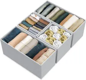 Set of 4 Gray Simple Houseware Underwear Drawer Organizer Set of 4 Gray Simple Houseware Underwear Drawer Organizer
