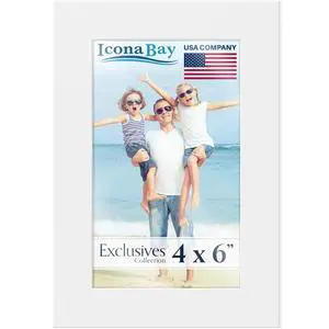 4x6 Picture Frame, White, Sturdy Wood Composite 4x6 Picture Frame, White, Sturdy Wood Composite