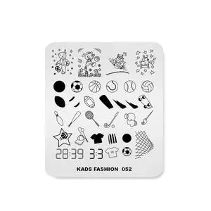 Nail Stamping Plate Sport Theme Football Basketball Hockey Nail Stamping Plate Sport Theme Football Basketball Hockey