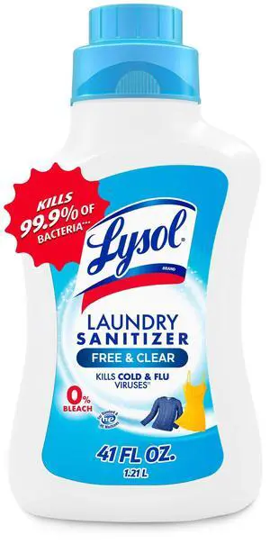 Lysol Laundry Sanitizer Additive, Unscented, Odor Eliminating Liquid for Clothes and Linens, 41 oz Lysol Laundry Sanitizer Additive, Unscented, Odor Eliminating Liquid for Clothes and Linens, 41 oz