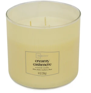 Mainstays Textured Wrapped 3-Wick Candle, Creamy Cashmere, 14oz Mainstays Textured Wrapped 3-Wick Candle, Creamy Cashmere, 14oz