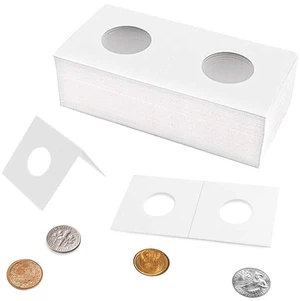 Uncle Paul 50 PCS Coin Flips 2x2 Inch Cardboard Holders for Dollar Uncle Paul 50 PCS Coin Flips 2x2 Inch Cardboard Holders for Dollar