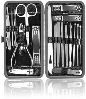 OKOM 19-Piece Stainless Steel Nail Clipper Set - Professional Manicure Kit for Men Women with Case OKOM 19-Piece Stainless Steel Nail Clipper Set - Professional Manicure Kit for Men Women with Case