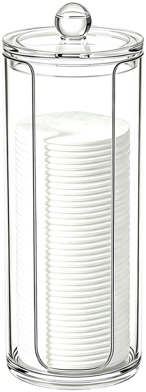 16oz Acrylic Cotton Rounds Pad Holder Dispenser with Clear Lid 16oz Acrylic Cotton Rounds Pad Holder Dispenser with Clear Lid
