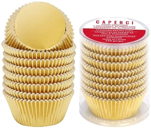 Caperci Standard Gold Foil Cupcake Liners 150-Pack, Greaseproof & Sturdy Muffin Baking Cups Caperci Standard Gold Foil Cupcake Liners 150-Pack, Greaseproof & Sturdy Muffin Baking Cups