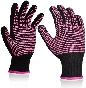 Sopito Heat Resistant Gloves for Hair Styling, Silicone Bump, 2Pcs Rose Red Sopito Heat Resistant Gloves for Hair Styling, Silicone Bump, 2Pcs Rose Red