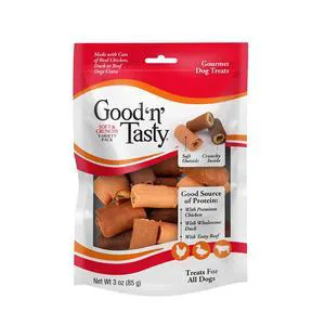 Good 'n' Tasty Soft & Crunchy Roll High Protein Dog Treat 3oz Good 'n' Tasty Soft & Crunchy Roll High Protein Dog Treat 3oz