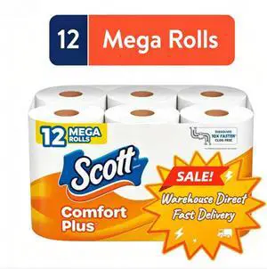 Scott ComfortPlus Toilet Paper, 12 Mega Rolls Scott ComfortPlus Toilet Paper, 12 Mega Rolls
