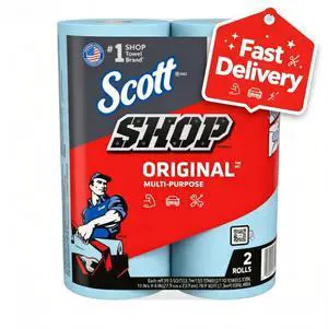 Scott Multi-Purpose, Shop Towel, 2 Rolls, 55 Sheets Per Roll (110 Total Sheets) Scott Multi-Purpose, Shop Towel, 2 Rolls, 55 Sheets Per Roll (110 Total Sheets)