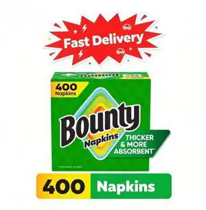 Bounty Everyday Disposable Paper Napkins, White, 400 Count Napkins, Reliable Absorbency For Household Spills And Meals Bounty Everyday Disposable Paper Napkins, White, 400 Count Napkins, Reliable Absorbency For Household Spills And Meals