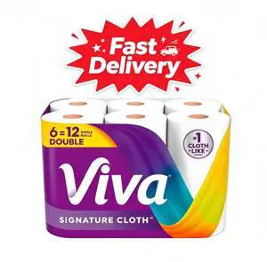 Viva Signature Cloth Paper Towels, 6 Double Rolls, 86 Sheets per Roll, Flexible And Durable For Kitchen And Household Tasks Viva Signature Cloth Paper Towels, 6 Double Rolls, 86 Sheets per Roll, Flexible And Durable For Kitchen And Household Tasks