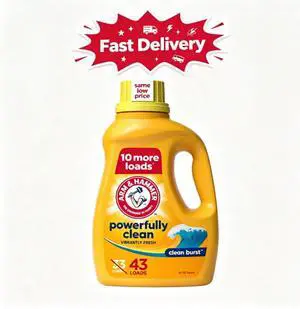 ARM & HAMMER Laundry Detergent Liquid, Clean Burst, 43 fl oz, 43 Loads, Delivers Crisp Fresh Scent While Brightening Fabrics ARM & HAMMER Laundry Detergent Liquid, Clean Burst, 43 fl oz, 43 Loads, Delivers Crisp Fresh Scent While Brightening Fabrics