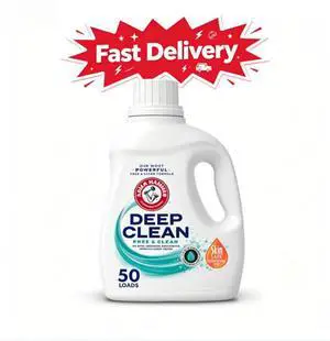 ARM & HAMMER Deep Clean Free & Clear Liquid Laundry Detergent, 75 Fl oz, 50 Loads, Fragrance-Free Formula Gentle For Sensitive Skin ARM & HAMMER Deep Clean Free & Clear Liquid Laundry Detergent, 75 Fl oz, 50 Loads, Fragrance-Free Formula Gentle For Sensitive Skin