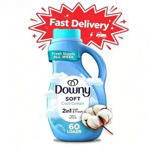 Downy Liquid Laundry Fabric Softener and Conditioner, Cool Cotton Scent, 44 fl oz, 60 Loads, Helps minimize fabric wrinkles for simpler laundry care Downy Liquid Laundry Fabric Softener and Conditioner, Cool Cotton Scent, 44 fl oz, 60 Loads, Helps minimize fabric wrinkles for simpler laundry care
