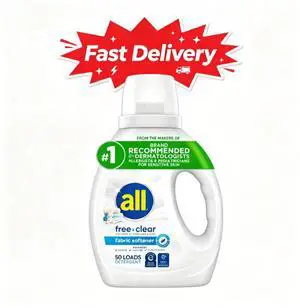 all free clear Liquid Fabric Softener for Sensitive Skin, 34 fl oz, 50 Loads, Reduces static and leaves laundry feeling soft and smooth all free clear Liquid Fabric Softener for Sensitive Skin, 34 fl oz, 50 Loads, Reduces static and leaves laundry feeling soft and smooth